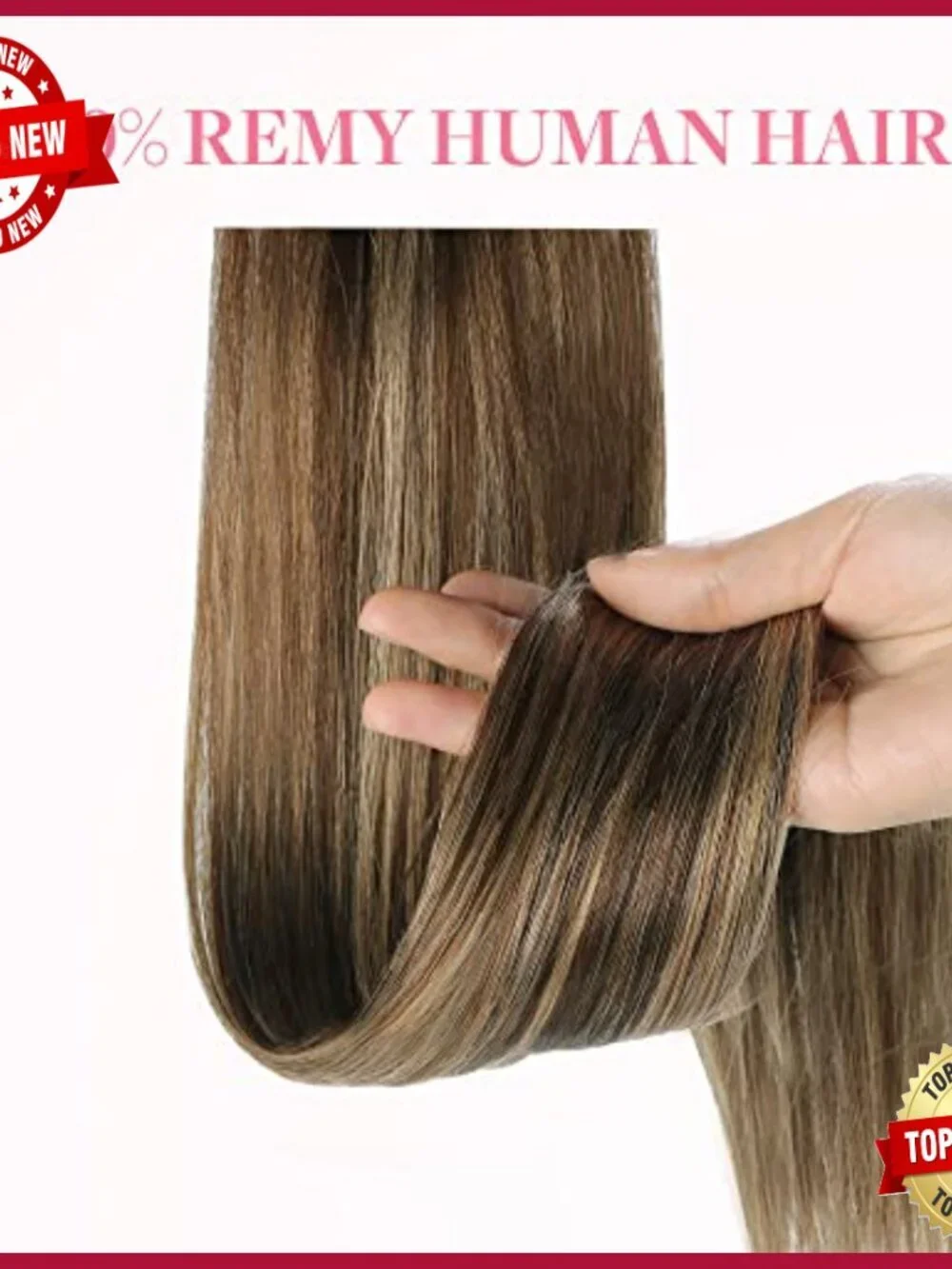 Long Straight Clip-In Ponytail Extension, Real Human Hair, 18 Inch